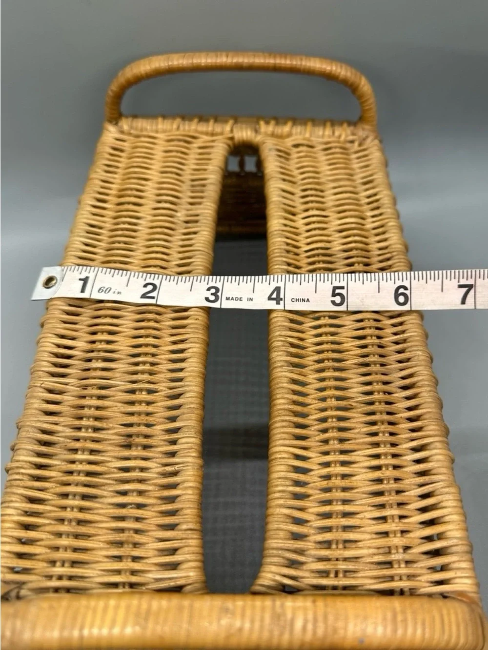 Vintage Wicker Tissue Box Cover Rectangle Boho Farmhouse Cottagecore